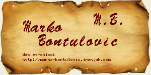 Marko Bontulović vizit kartica